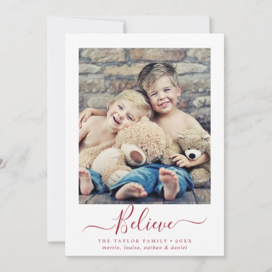 ミニマル赤信じ宗教ポートレート写真 シーズンカード (正面)