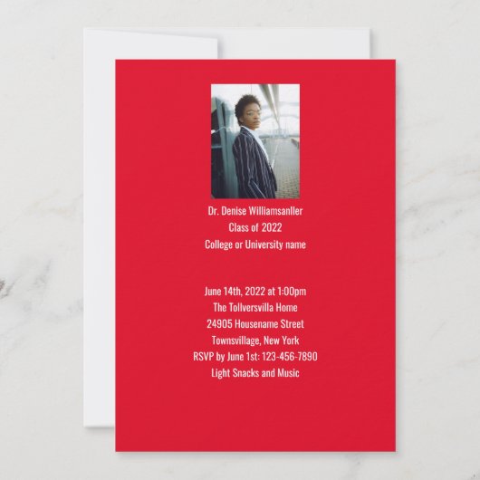 ミニマル赤写真博士課程 招待状 (裏面)