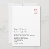 ミニマル赤書道招待状 招待状 (裏面)