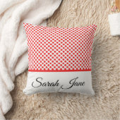 ミニマル赤水玉模様スクリプトカスタム クッション (ブランケット)