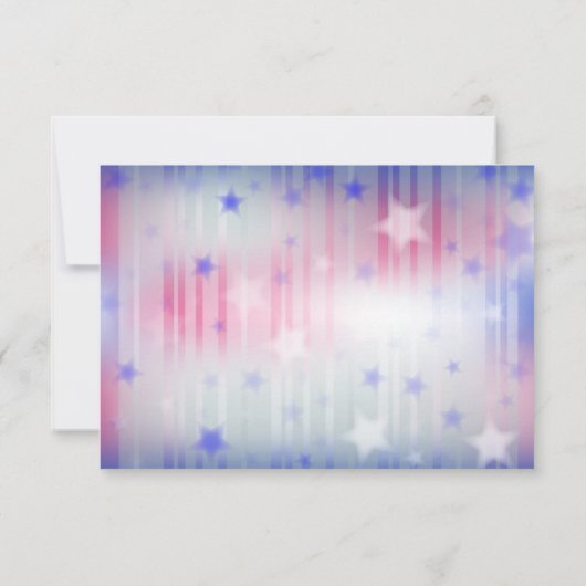 ミニマル赤白青スターRSVPカード 出欠カード (裏面)