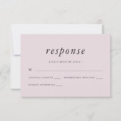 ミニマル赤面とグレーウェディングRsvp応答 出欠カード (正面)