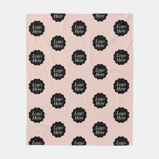 ミニマル赤面カラーカスタム会社ロゴ フリースブランケット (正面)