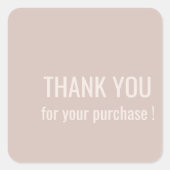 ミニマル赤面サンキュースクエアステッカー スクエアシール (正面)