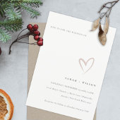 ミニマル赤面シンプルピンクハートウェディングアクト サンキューカード