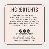 ミニマル赤面ソーシャルメディア成分ラベル スクエアシール (正面)