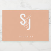 ミニマル赤面テラコッタボヘミアン結婚ズ スパークリングワインラベル (シングルラベル)