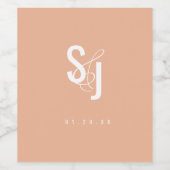 ミニマル赤面テラコッタボヘミアン結婚ズ ワインラベル (シングルラベル)