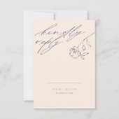 ミニマル赤面デリケートファインアートフローラ結婚ズ 出欠カード (正面)