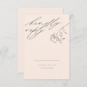 ミニマル赤面デリケートファインアートフローラ結婚ズ 出欠カード (正面/裏面)