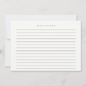 ミニマル赤面ハートブライダルシャワーレシピ要求 ノートカード (裏面)