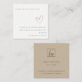 ミニマル赤面ハートロゴご注文ありがとうございます スクエア名刺 (正面/裏面)