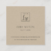 ミニマル赤面ハートロゴご注文ありがとうございます スクエア名刺 (裏面)