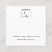 ミニマル赤面ピシンプルンクイヤリングスタッドディスプレイ スクエア名刺 (裏面)