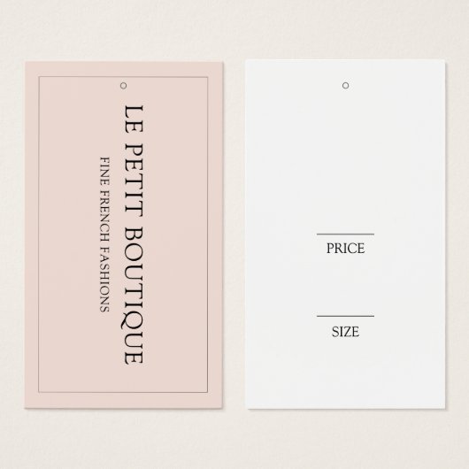 ミニマル赤面ピンクぶら下がったファッションズ価格ラベル (正面&裏面)