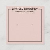 ミニマル赤面ピンクイヤリングディスプレイカード スクエア名刺 (正面)