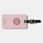 ミニマル赤面ピンクカスタムのビジネスロゴ ラゲッジタグ (正面横)