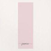 ミニマル赤面ピンクガーリーモノグラム名スクリプト ヨガマット (正面)