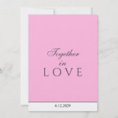 ミニマル赤面ピンクグレーモノグラム 招待状 (裏面)