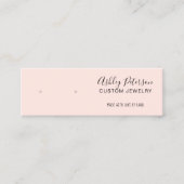 ミニマル赤面ピンクジュエリーイヤリング表示 スキニー名刺 (正面)