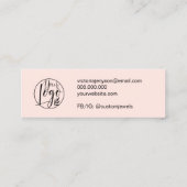 ミニマル赤面ピンクジュエリーイヤリング表示 スキニー名刺 (裏面)