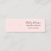 ミニマル赤面ピンクジュエリーイヤリング表示 スキニー名刺 (正面)