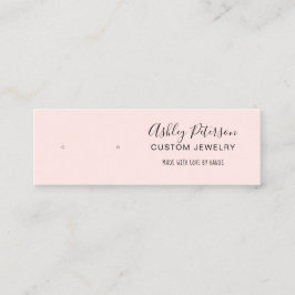 ミニマル赤面ピンクジュエリーイヤリング表示 スキニー名刺