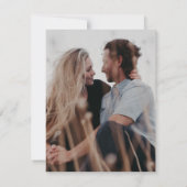 ミニマル赤面ピンクスクリプト写真の日付を保存 (裏面)