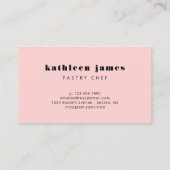 ミニマル赤面ピンクバルーンウィスクシェフ 名刺 (裏面)