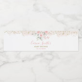 ミニマル赤面ピンクフローラバラベビーシャワー ペットボトルラベル (シングルラベル)