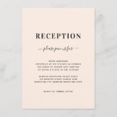 ミニマル赤面ピンクブラックウェディングレセプション エンクロージャーカード (正面)