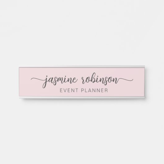 ミニマル赤面ピンクプロフェッショナルモノグラム署名 サインプレート (正面)