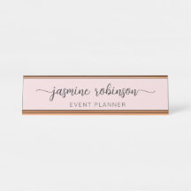 ミニマル赤面ピンクプロフェッショナルモノグラム署名