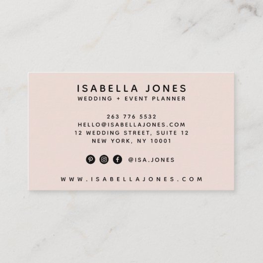 ミニマル赤面ピンクプロフェッショナルluxeスクリプト 名刺 (裏面)