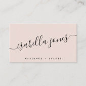 ミニマル赤面ピンクプロフェッショナルluxeスクリプト 名刺 (正面)
