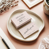 ミニマル赤面ピンクプロフェッショナルluxeスクリプト 名刺