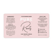 ミニマル赤面ピンクヘア油ドロッパーボトル ラベル (正面)