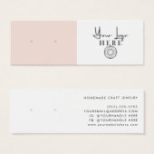 ミニマル赤面ピンクホワイトロゴイヤリングディスプレイ (正面&裏面)