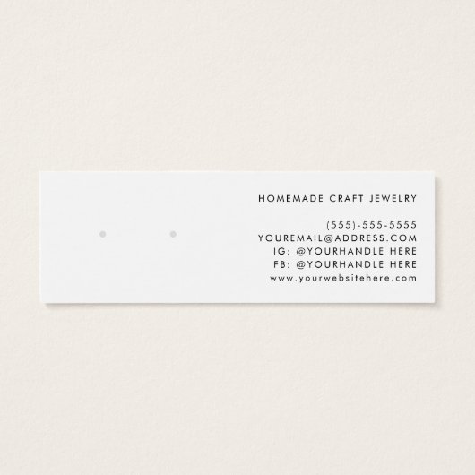 ミニマル赤面ピンクホワイトロゴイヤリングディスプレイ (裏面)