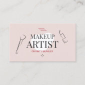 ミニマル赤面ピンクメイクアップアーティスト 名刺 (正面)