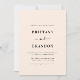 ミニマル赤面ピンクライブストリ結婚ーム 招待状