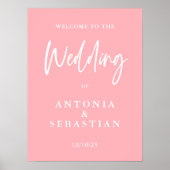ミニマル赤面ピンク結婚ズ・ウェルカム ポスター (正面)