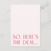 ミニマル赤面ピンク詳細カード&RSVP QRコード エンクロージャーカード (正面)