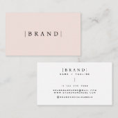 ミニマル赤面ピンク追加ブランド名 コーリングカード (正面/裏面)