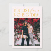 ミニマル赤面ピンク&イエローフォトデジタル結婚ズ 招待状 (正面)