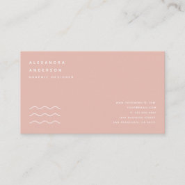 ミニマル赤面ピンク&ホワイトビジネスカード 名刺