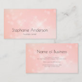 ミニマル赤面ピンク《写真》ぼけ味連絡 名刺 (正面/裏面)