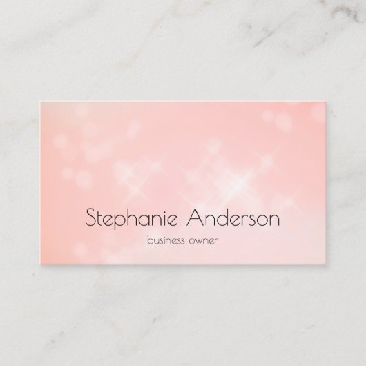 ミニマル赤面ピンク《写真》ぼけ味連絡 名刺 (正面)