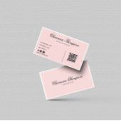 ミニマル赤面ピンクQRコード 名刺