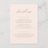 ミニマル赤面ファインアートフローラ結婚の方向 エンクロージャーカード (正面)